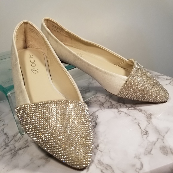 aldo rhinestone flats